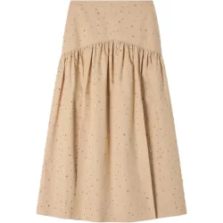 Falda larga acampanada 100% algodón con strass