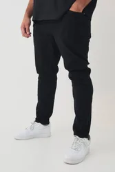 Herren Plus Basic Skinny Fit Jeans Hosen True Black Größe 38