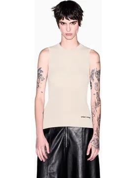 Jersey de mujer sin mangas canale y logo bordado - Armani Exchange - FashionsVida