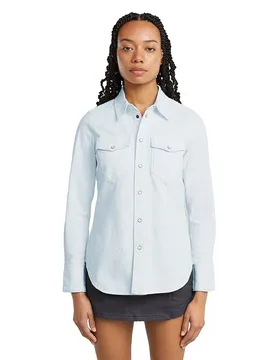 Chemise à Manches Longues Slim Western Beached Faded Seasalt S