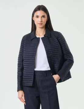 Piumino color blu Originals con collo a camicia imbottito in piuma naturale 50GR - Colmar - FashionsVida