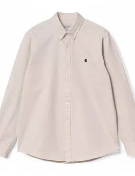 L/s madison shirt- moonbeam / black - CARHARTT WIP - FashionsVida