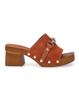 Zoccoli Marroni Con Tacco 6,5 Cm 15555 37