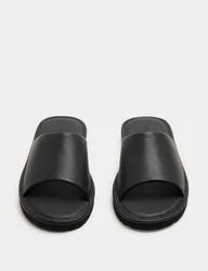 Leather Sliders Black male