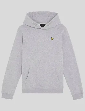Boys' Loopback Cotton Hoodie in Light Grey Marl - Lyle & Scott - FashionsVida