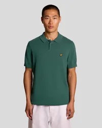 Men's Cotton Knitted Polo Shirt in Green