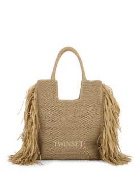 TWINSET Borsa con frange BEIGE U - TWINSET - FashionsVida