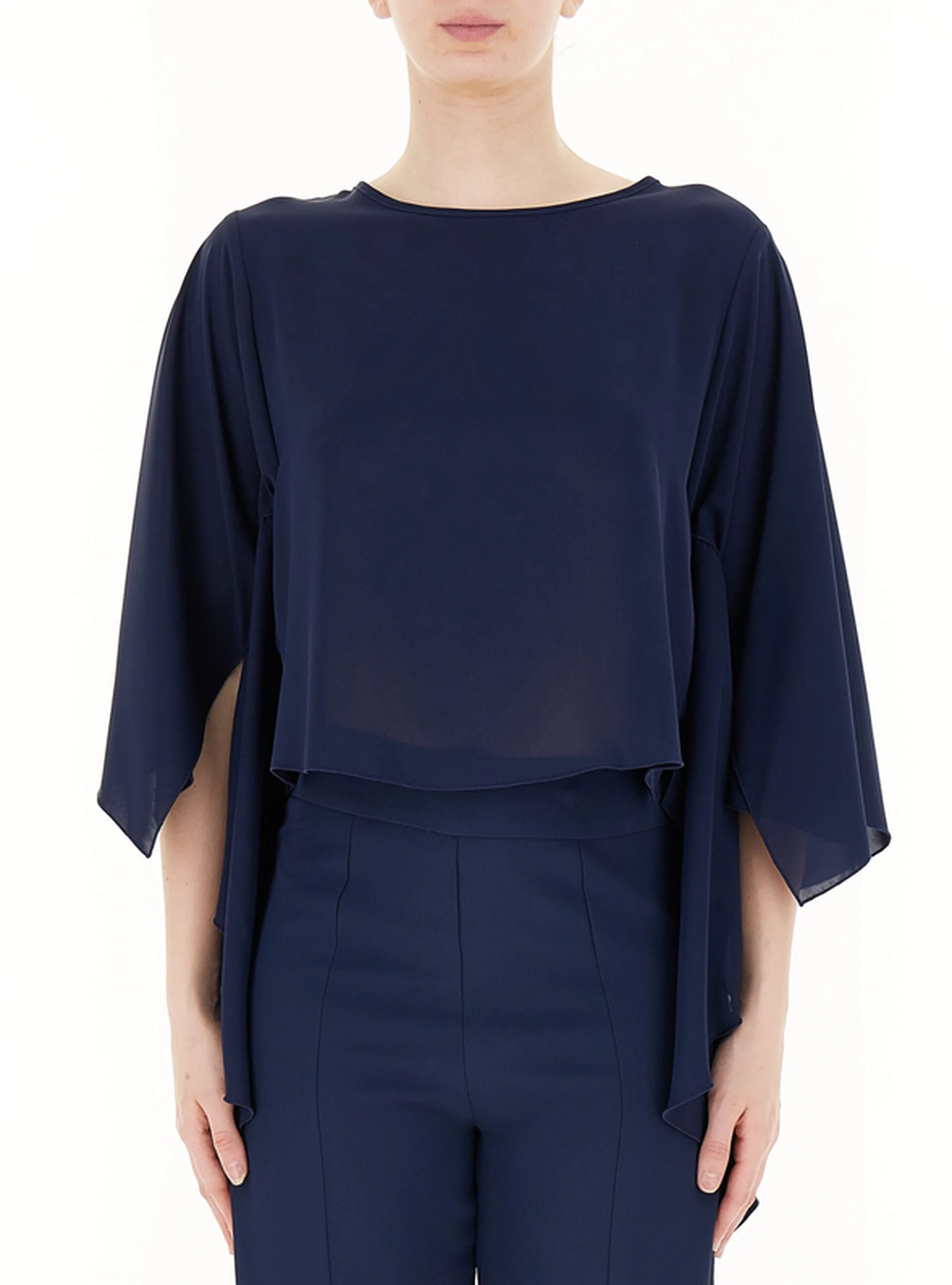 Blusa con volant BLU S - Rinascimento - FashionsVida