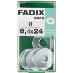 Arandela Plana de Ala Ancha Cincada Ø8,4 x Ø24 mm - Caja 8 Uds