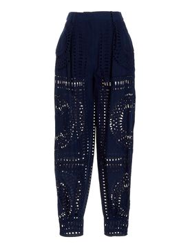 Pantalone in cotone ricamato