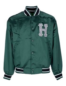 Giubbotto Bomber Uomo Crackerjack Satin Baseball Jacket Forest Green