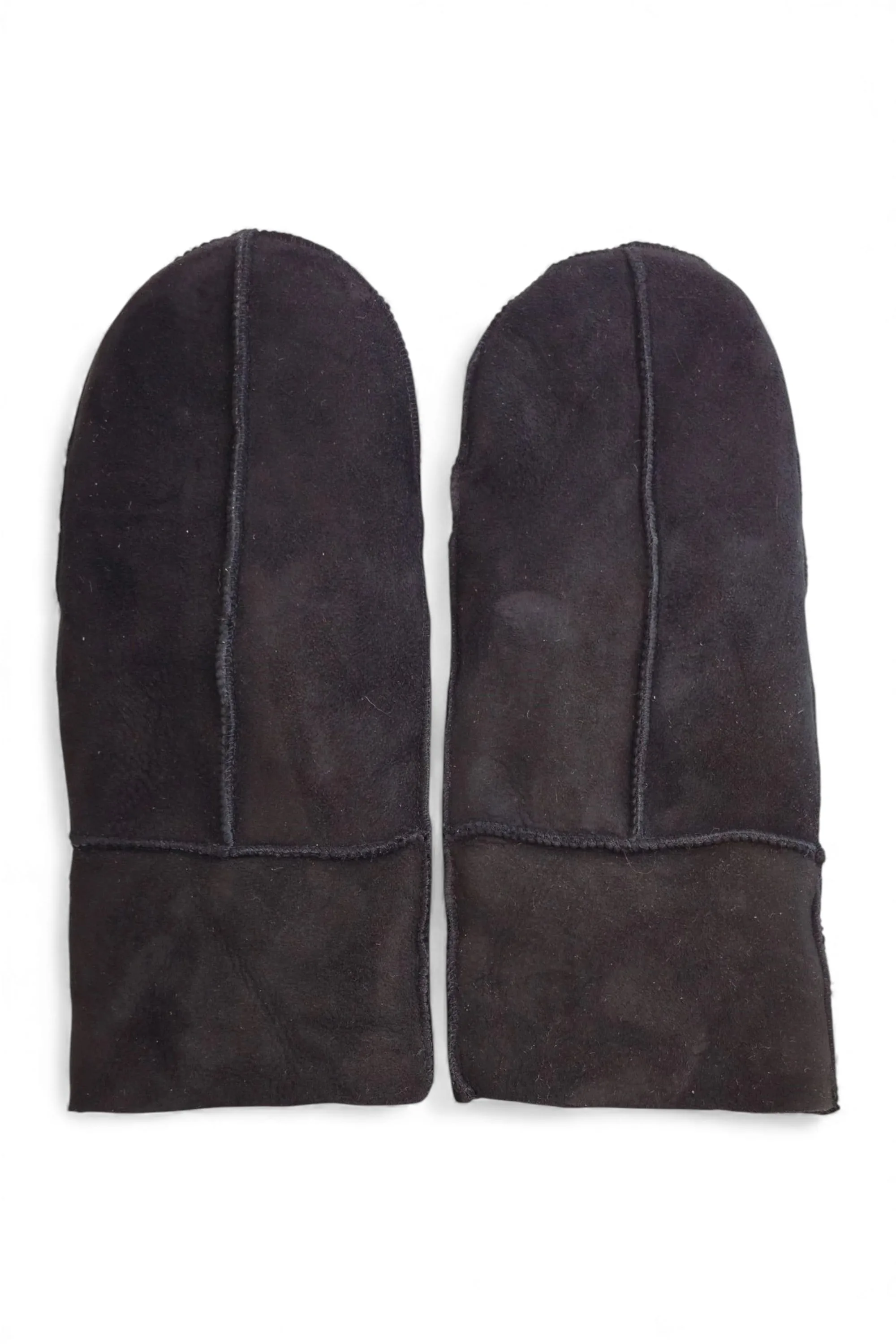 Womens Real Sheepskin Suede Mittens Warm Gloves - - Size: M - Infinity - FashionsVida