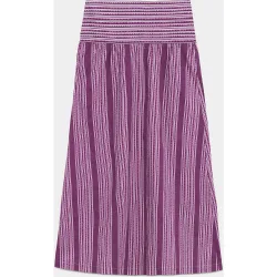 Falda midi con estampado de rayas