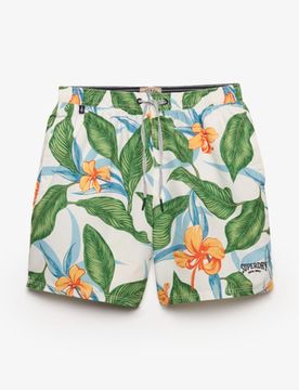 Superdry Herren Hawaiian Print 16-inch Badeshorts Green - Größe: L