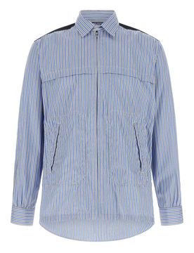 Camicia con inserto in denim