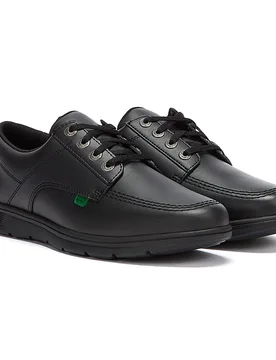 Womens Kelland Lace Lo Black Leather Shoes Rubber - Size Uk 8 - Kickers - FashionsVida