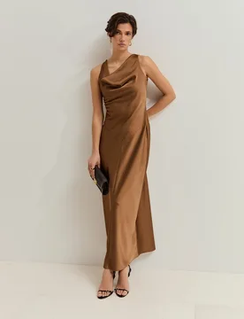 Vestido midi de satén - Lion of Porches - FashionsVida