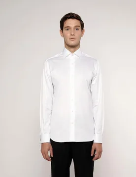 Camisa de hombre regular con largo extra y de faldón - Mirto - FashionsVida