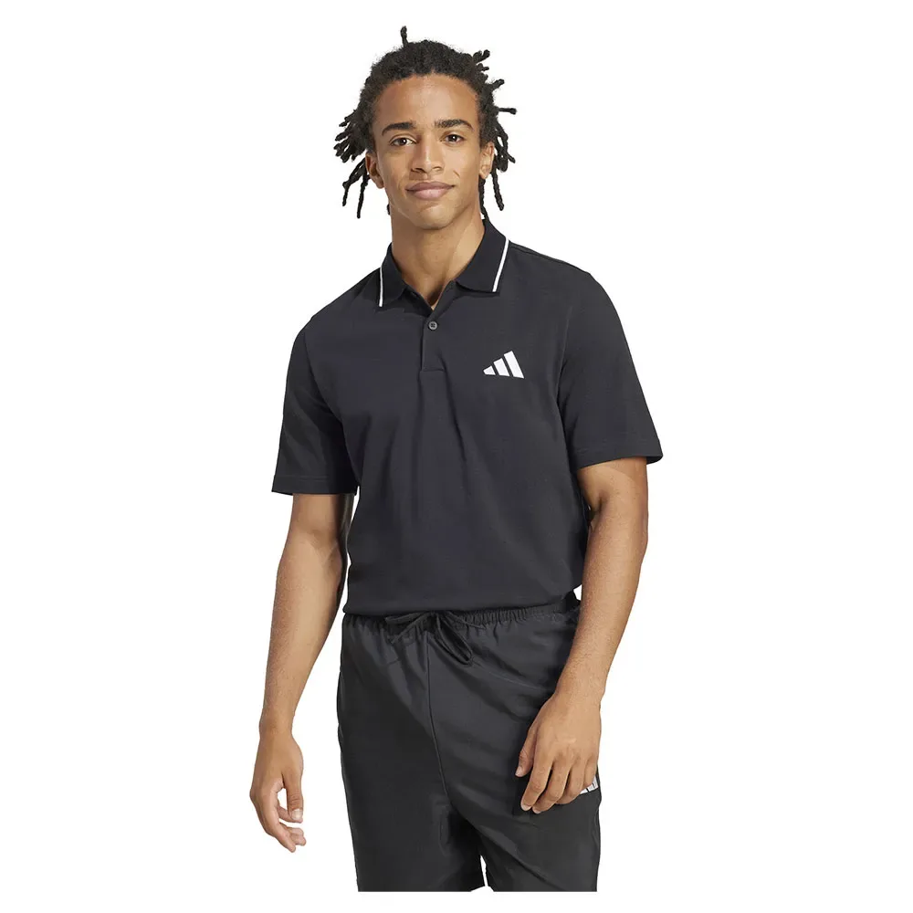 Polo A Maniche Corte Essentials Small Logo Piqué Black / White XL - Adidas - FashionsVida