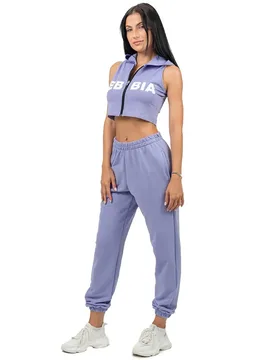 Joggers Oversized With Pockets Gym Time Light Purple S - Nebbia - FashionsVida