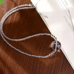 Crystal necklace handmade simple and versatile white crystal pendant high-end sweater chain men's and women's water drop