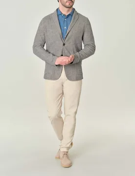 Giacca maglia principe di Galles blu e beige - Paul Baker - FashionsVida