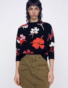 Minifalda denim bolsillos, Mujer, Algodon, Verde, XS