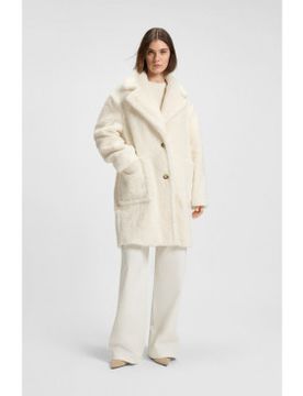 Para mujer. 50548583 Abrigo de peluche con cuello ajustable (32), Casual, Poliéster