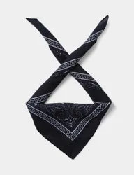 Warm handle Navy Paisley Scarf Blue male