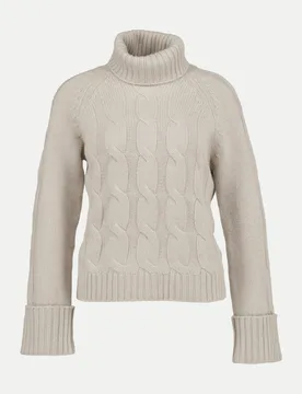 Strickpullover mit Zopfmuster Beige 42 - Robert Ley - FashionsVida