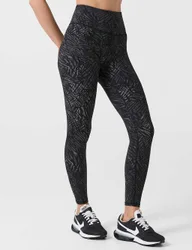 Savana Printed High Waisted Leggings Black Mix female