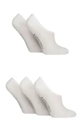 Women's 5 Pair SOCKSHOP Plain Bamboo Half-Cushioned Shoe Liner Socks White 4-8 - White - Size: Small