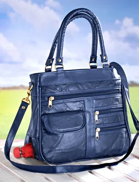 Pagen Ledertasche Patchwork blau - 3Pagen - FashionsVida