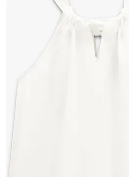 Vestido midi con lazada trasera y vuelo en liso - Parfois - FashionsVida