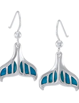 Orecchino Whale Tail Long Hook - Dive Silver - FashionsVida