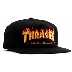 Casquette Flame Emboidery Snapback Black One Size Homme