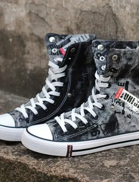 High-top Canvas Men's Shoes High Quality Denim Board Shoes for Men Fashion Breathable Casual Men's Sneakers Zapatillas De Hombre - Aliexpress - FashionsVida