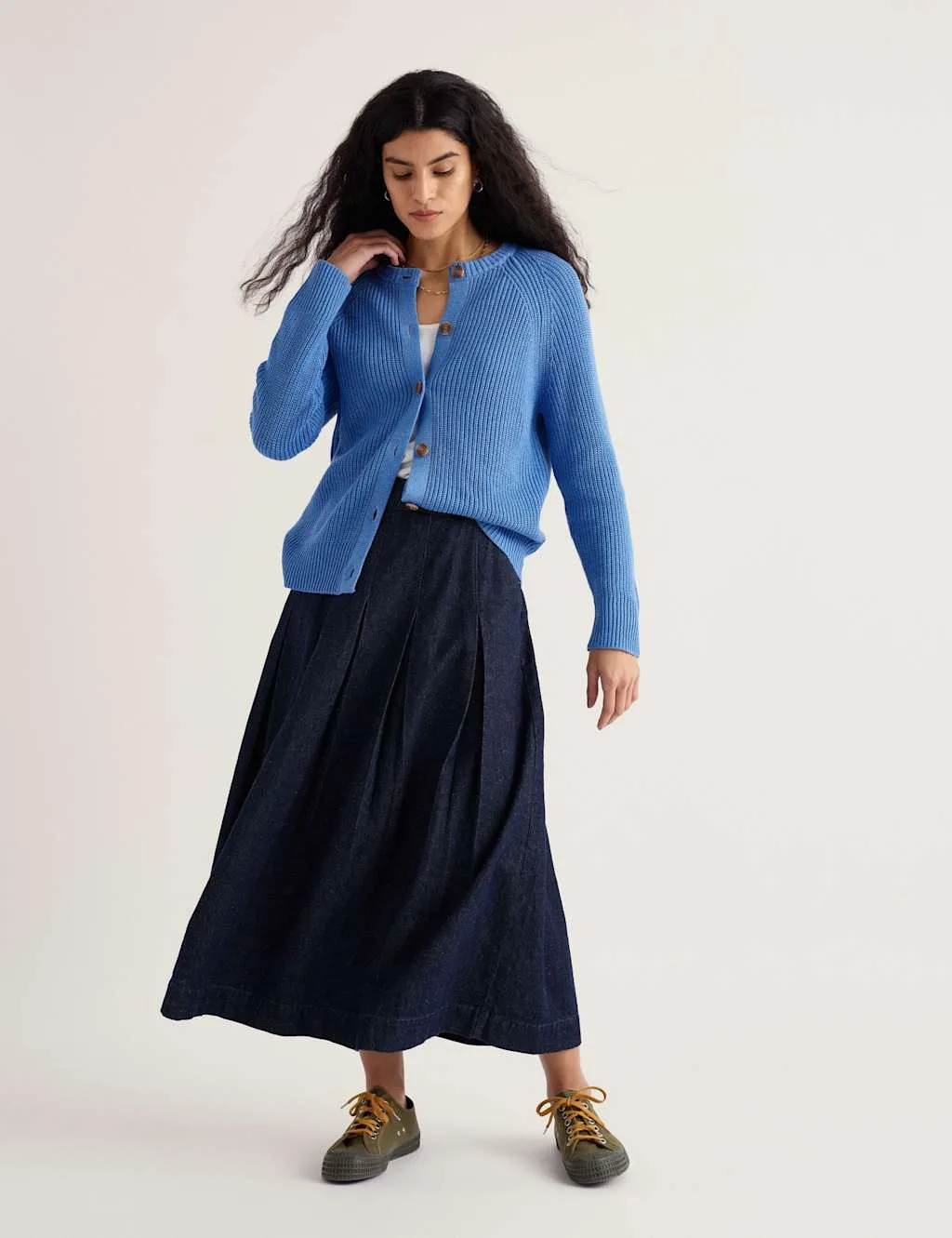 Pure Cotton Textured Relaxed Cardigan Light Blue female - Seasalt cornwall - FashionsVida