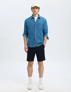 Pantalón corto de hombre tipo chino,slim fit - Selected - FashionsVida