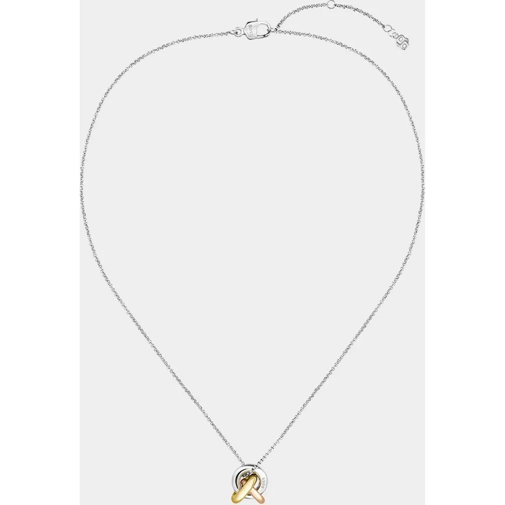 Collar Harmonie de acero inoxidable pavonado en oro amarillo y rosado - Boss - FashionsVida