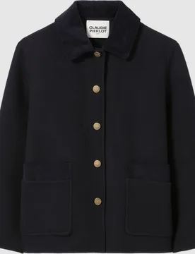 Abrigo de mujer recto corto de lana - CLAUDIE PIERLOT - FashionsVida