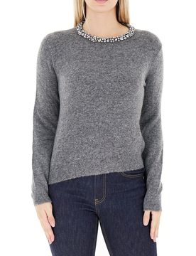 Maglione con strass GRIGIO L