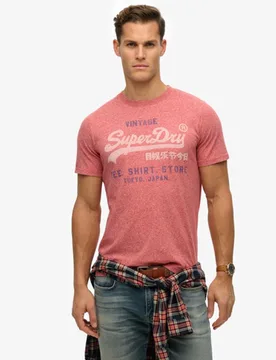 Superdry Herren Vintage Logo T-shirt mit Lockerer Passform Red - Größe: S - 39.99 - FashionsVida