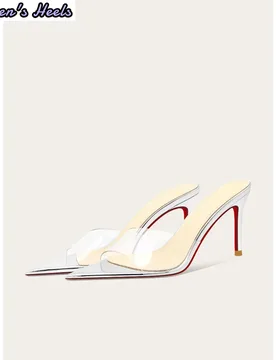 Silver Transparent Pointed Toe High Heel Sandals Women Summer Slip on Open Toe New - Aliexpress - FashionsVida