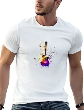 Cosmic Chords – Abstract Acoustic Guitar Design T-Shirt cotton tshirt 100% men t shirt cotton 100% T-Shirt - Aliexpress - FashionsVida
