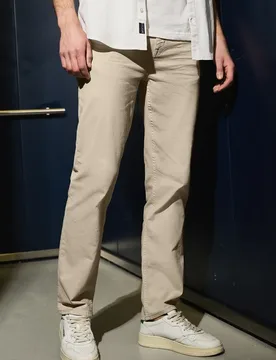 Street One Coloured Straight Leg Jeans male Beige - Street One MEN - FashionsVida