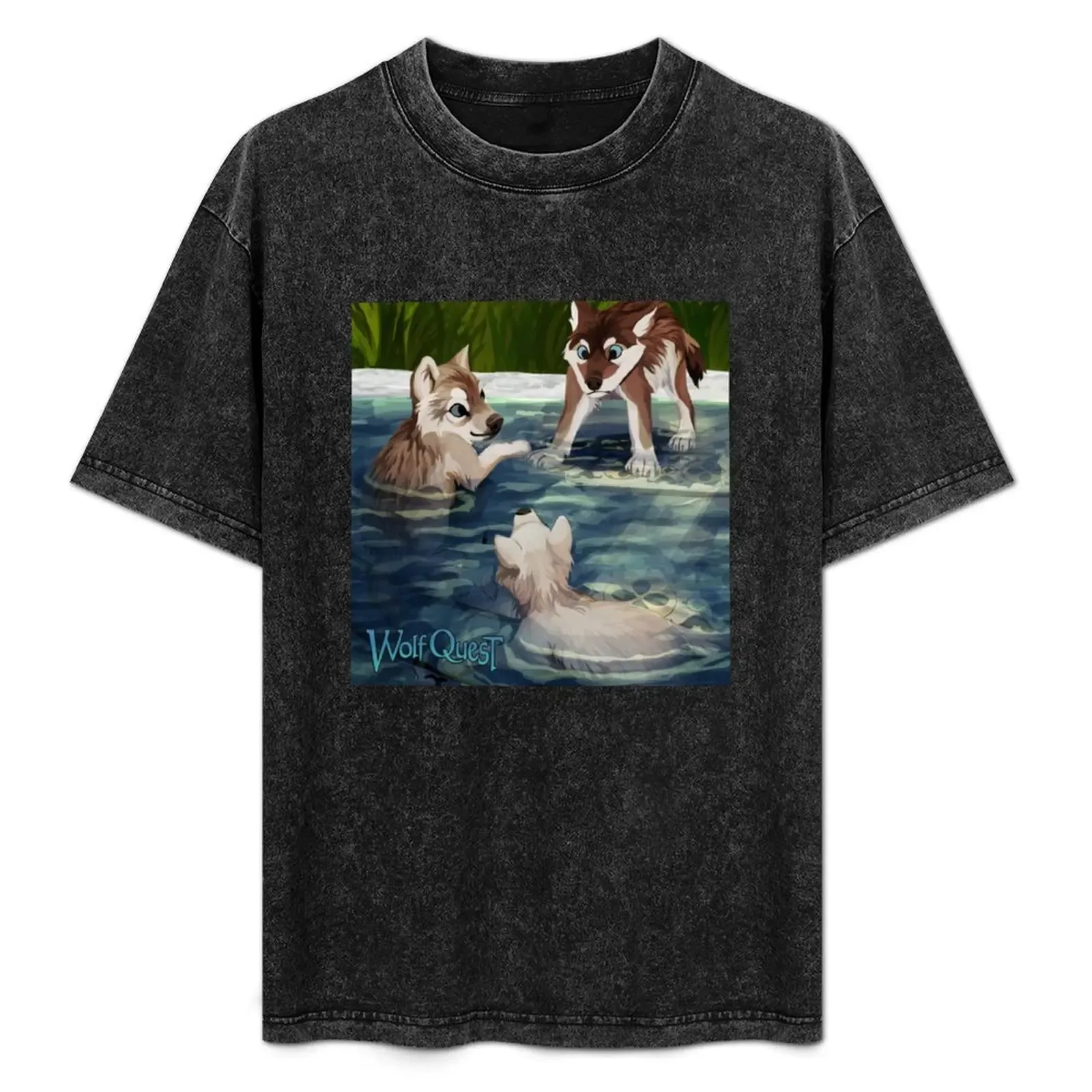 WolfQuest Splish Splash T-Shirt Plus Size Simple Casual Top - Aliexpress - FashionsVida