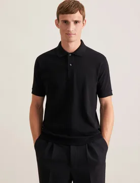 Regular Polo Uni Schwarz XXL - Seidensticker - FashionsVida