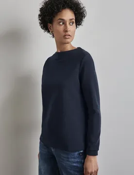 Turtleneck Struktur-Shirt female Blau - Street One - FashionsVida