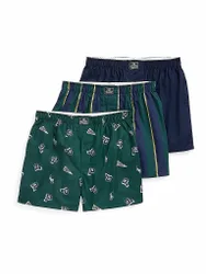 POLO Boxershorts 3-er Pkg print navy dunkelgrün M herren